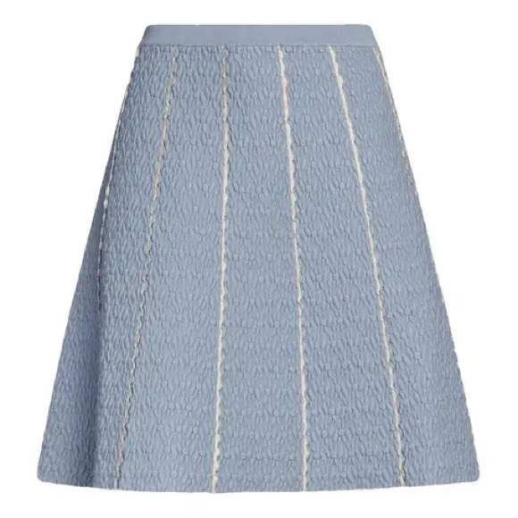 SANDRO Intrigue Cloqué Mini Skirt In Blue - Picture 1 of 9